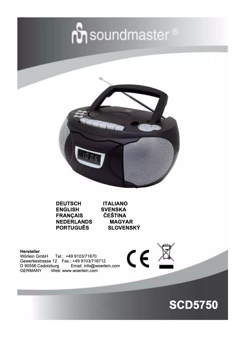 First page image of the manual for SCD5750