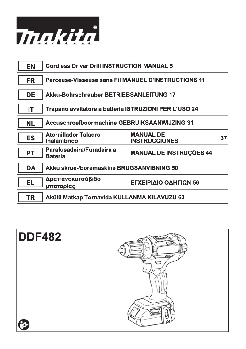 Page 1 of the manual User Manual Makita DDF482