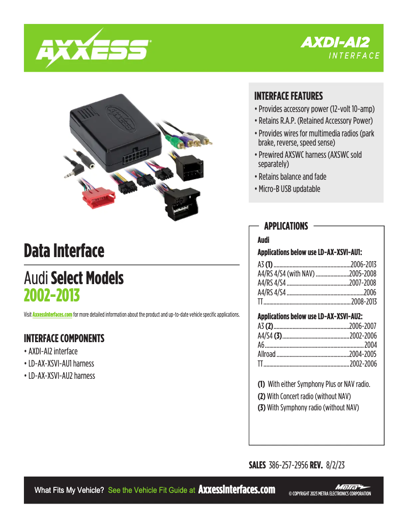 First page image of the manual for AXDI-A12