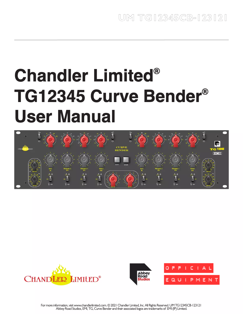 Page 1 of the manual User Manual Chandler Curve Bender