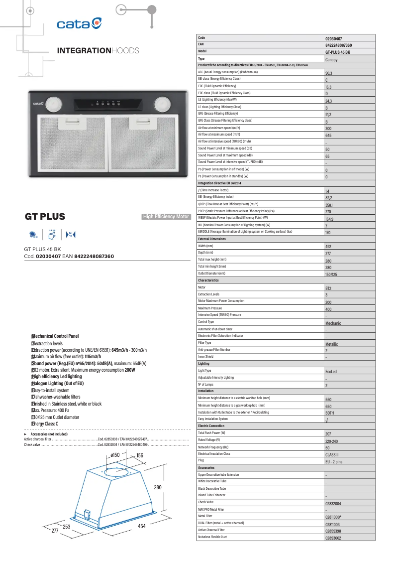 First page image of the manual for GT PLUS 45BK