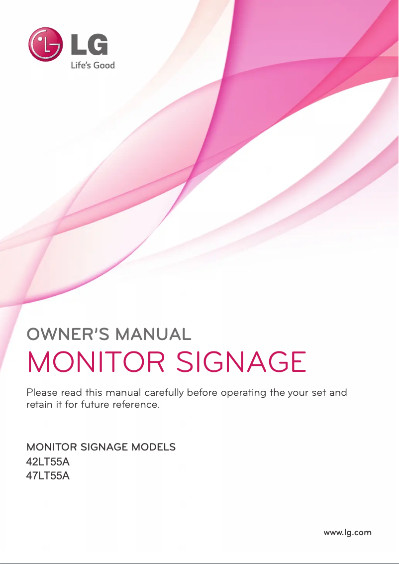 Page 1 of the manual User Manual LG 47LT55A