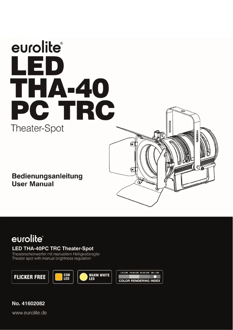 First page image of the manual for LED THA-40 PC TRC