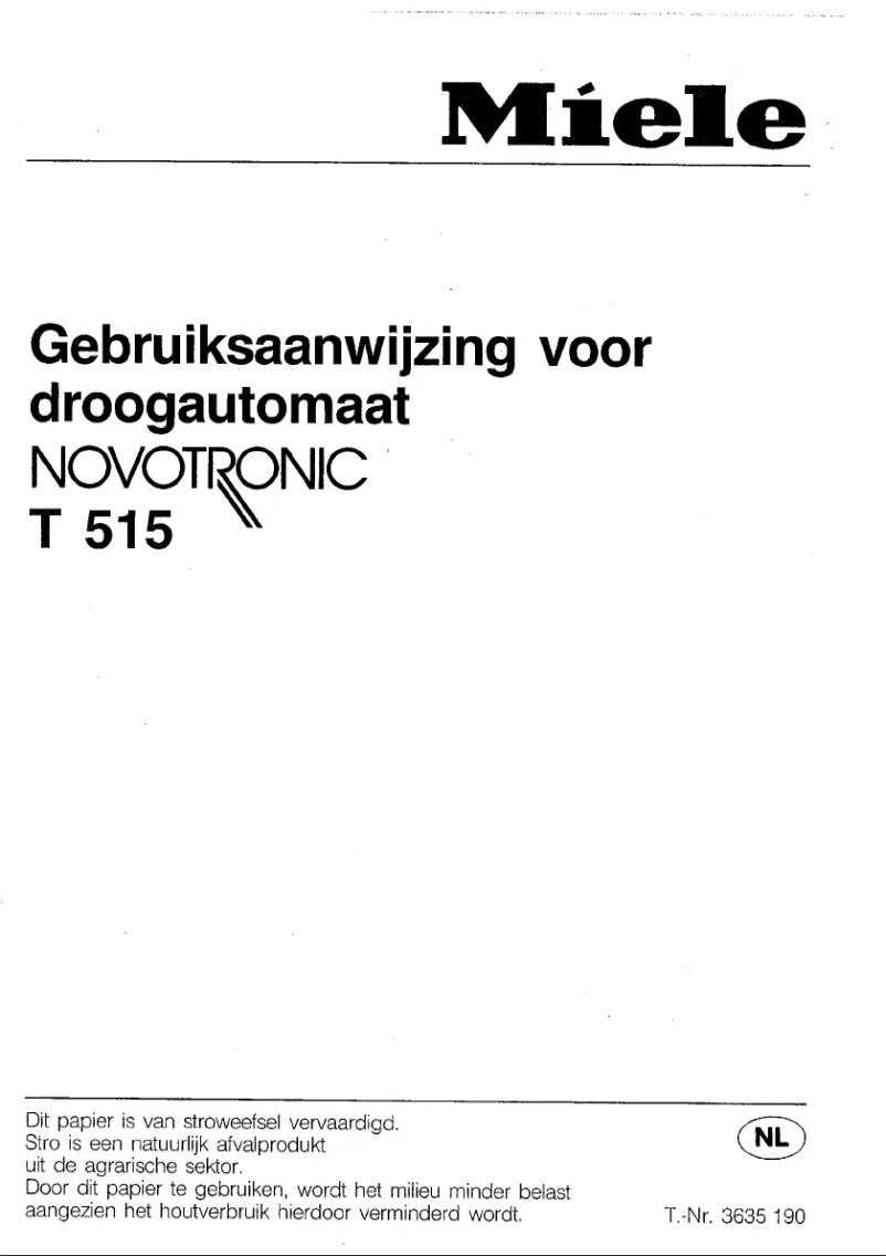 First page image of the manual for T 515 Novotronic