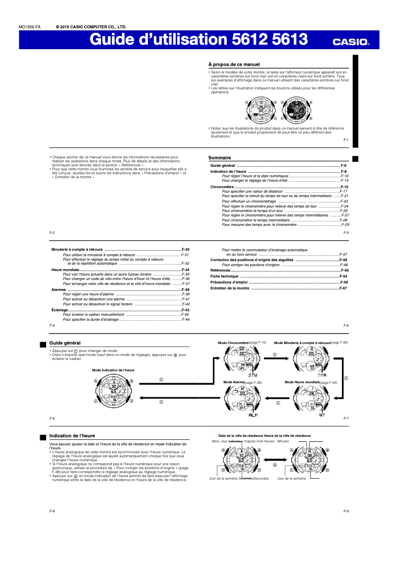 First page image of the manual for G-Shock GMA-S140