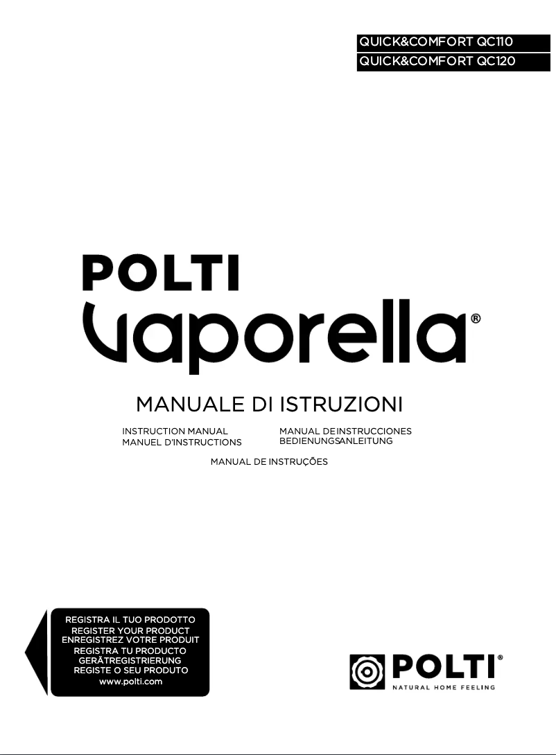 Page 1 of the manual User Manual Polti Vaporella Quick & Comfort QC110