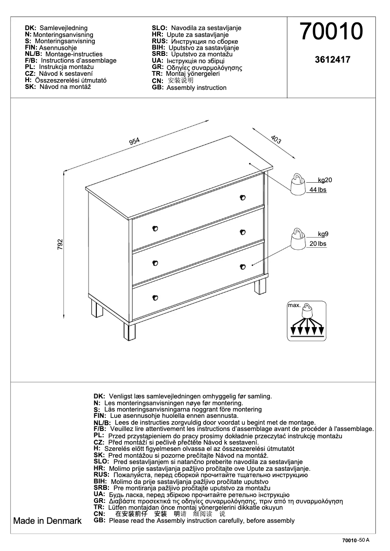 Page 1 of the manual User Manual JYSK Nielstrup (96x80x40)