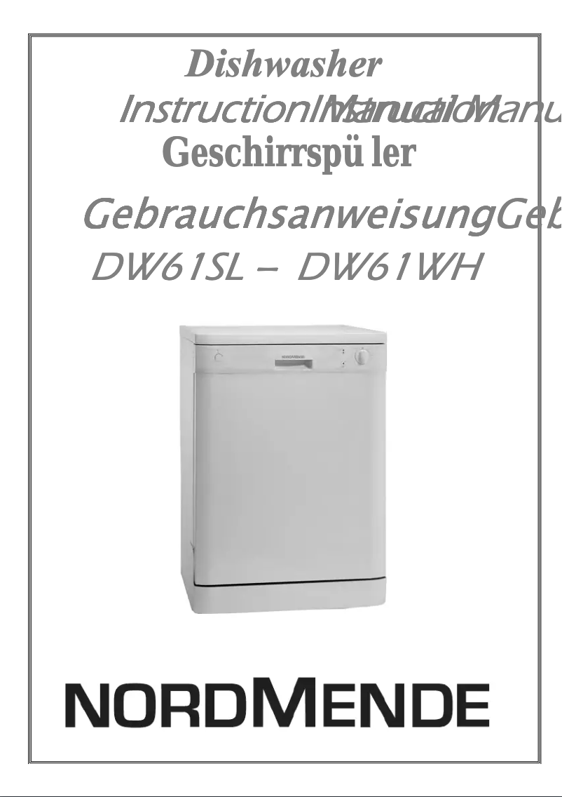 First page image of the manual for DW61WH