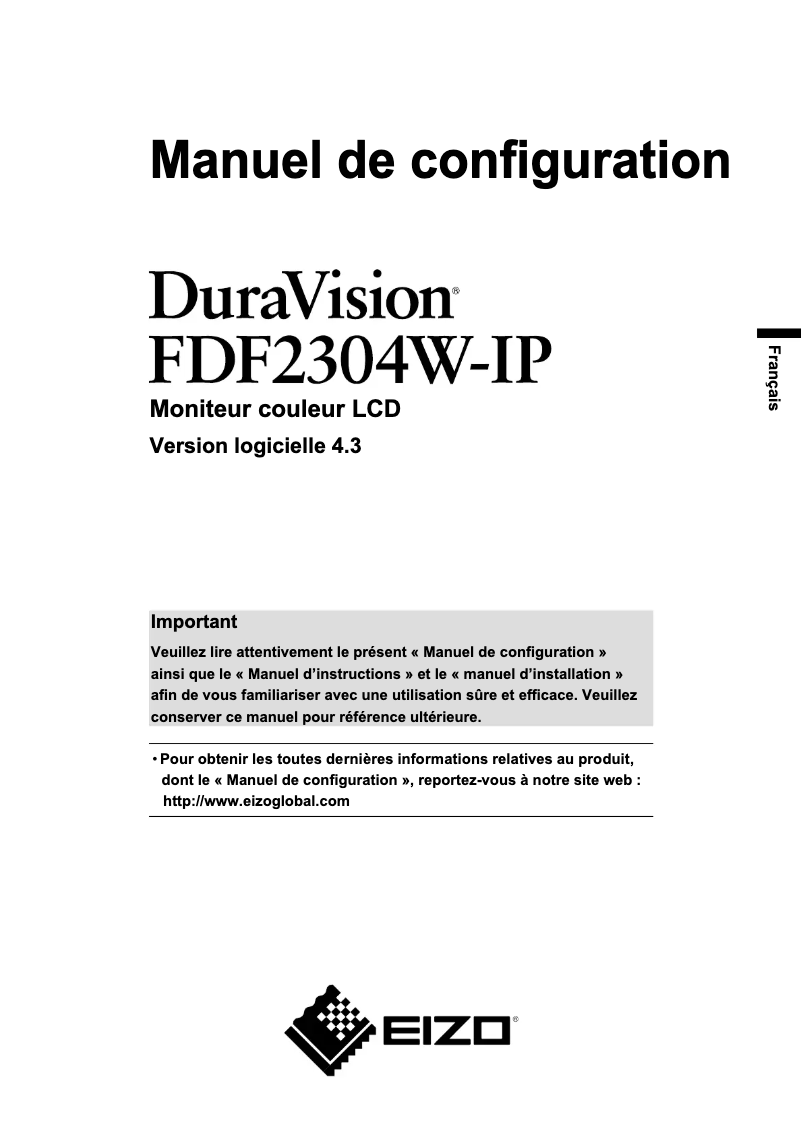 First page image of the manual for FDF2304W-IP