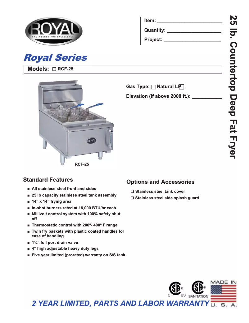 Page 1 of the manual User Manual Royal Range RCF-25