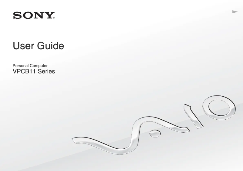 First page image of the manual for Vaio VPCB11EGX