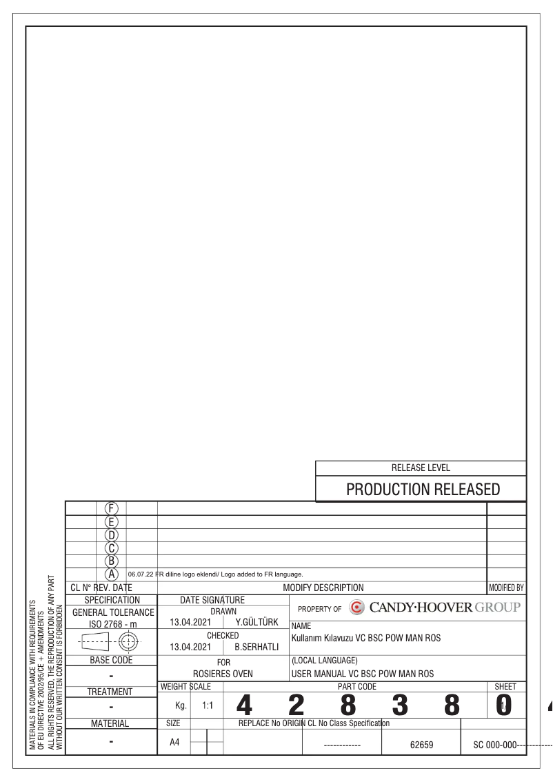 First page image of the manual for RH64CT/2