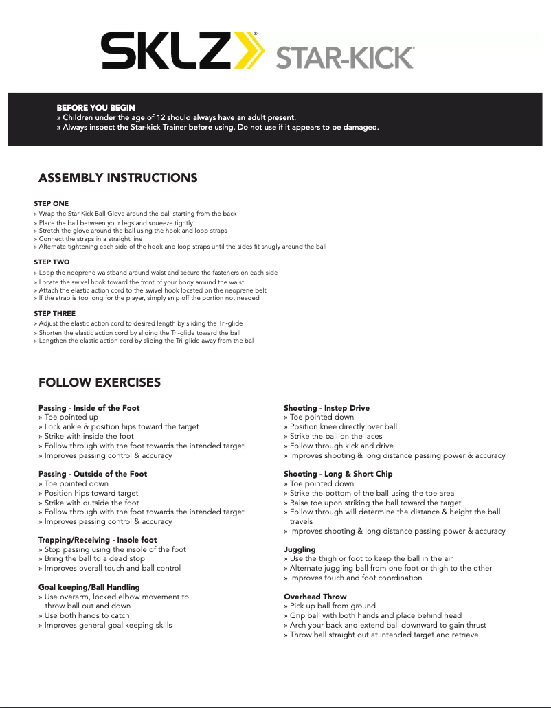 First page image of the manual for Star-Kick