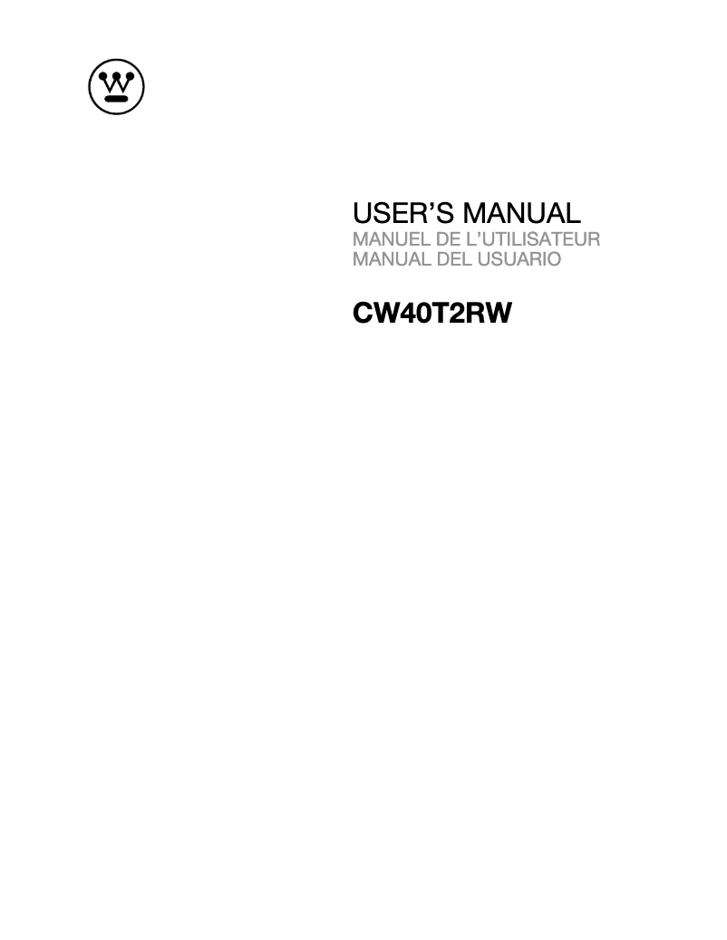 Image de la première page du manuel de l'appareil CW40T2RW