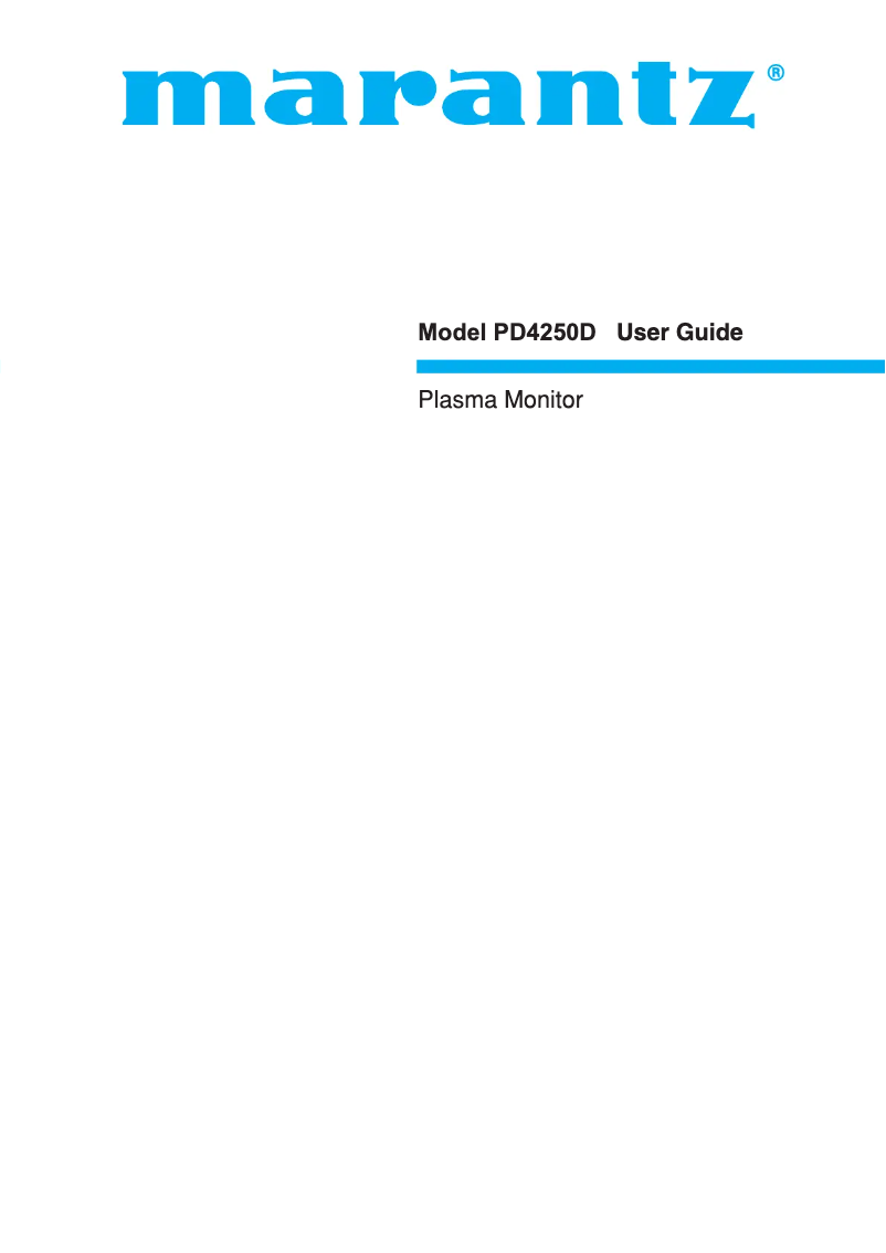 First page image of the manual for PD4250D