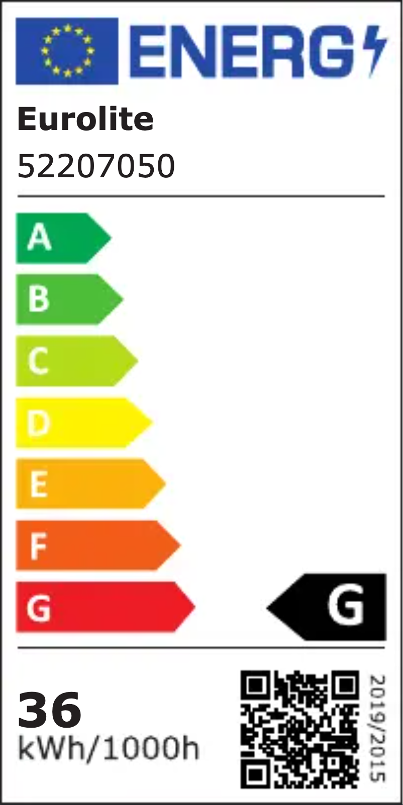 Page 1 of the manual Energy Label Eurolite T8