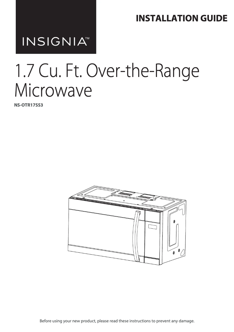Page 1 of the manual Installation Guide Insignia NS-OTR17SS3