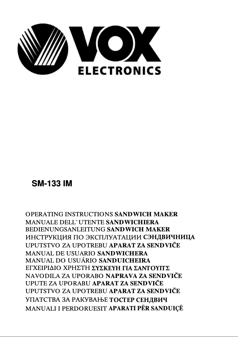 Page 1 of the manual User Manual VOX SM133