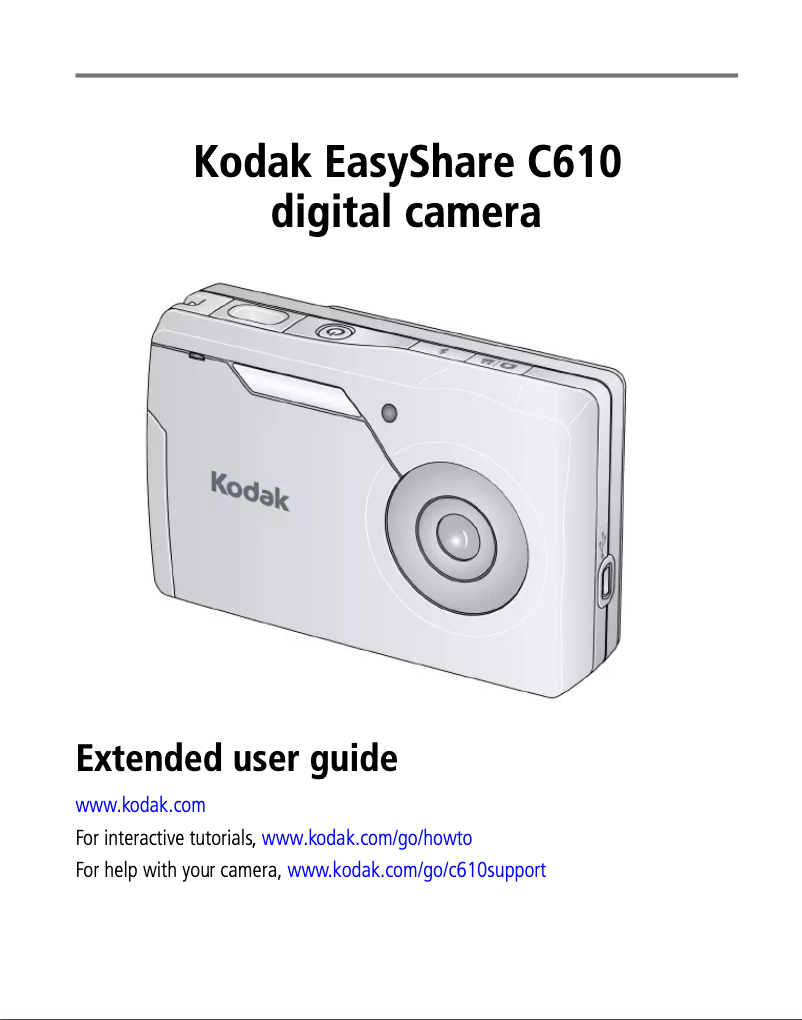 First page image of the manual for EasyShare C610