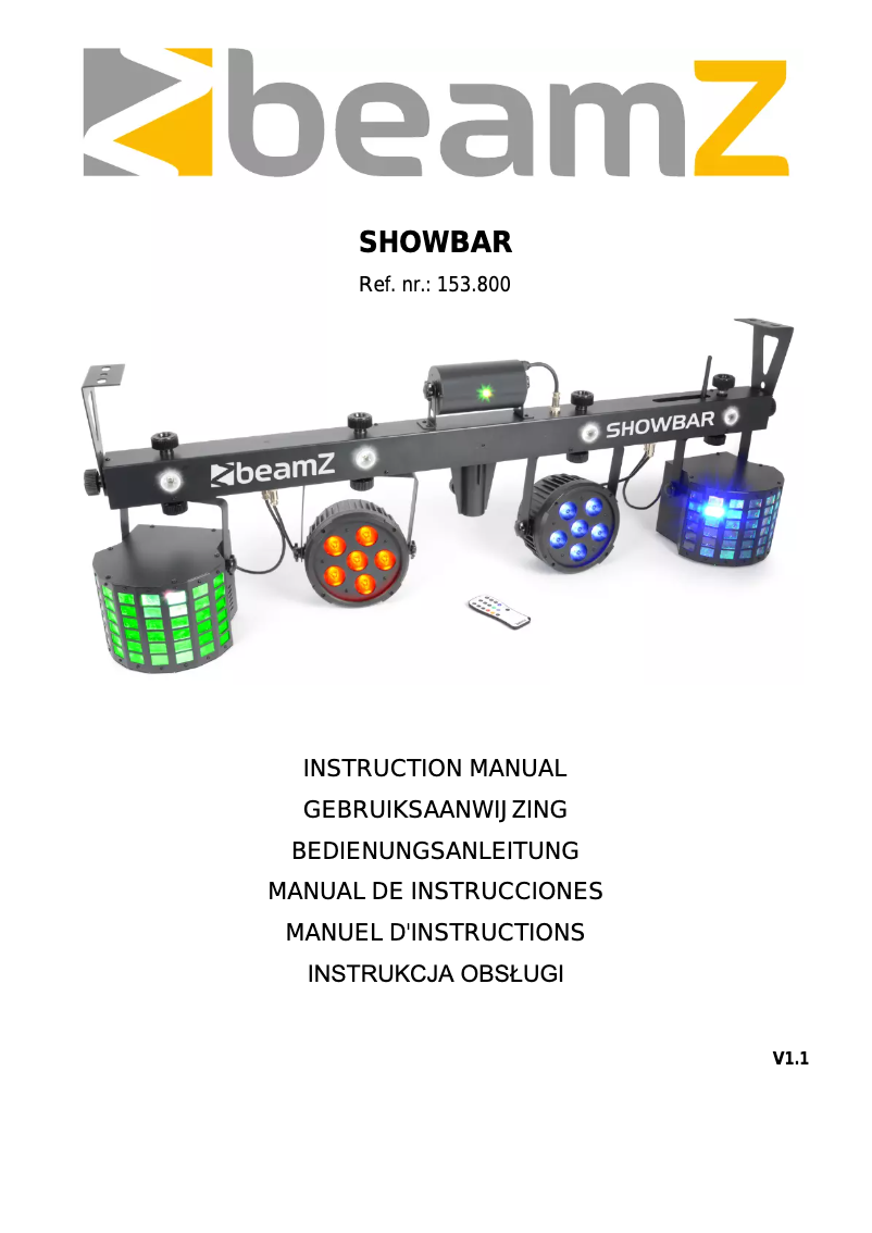 Page 1 of the manual User Manual BeamZ Showbar