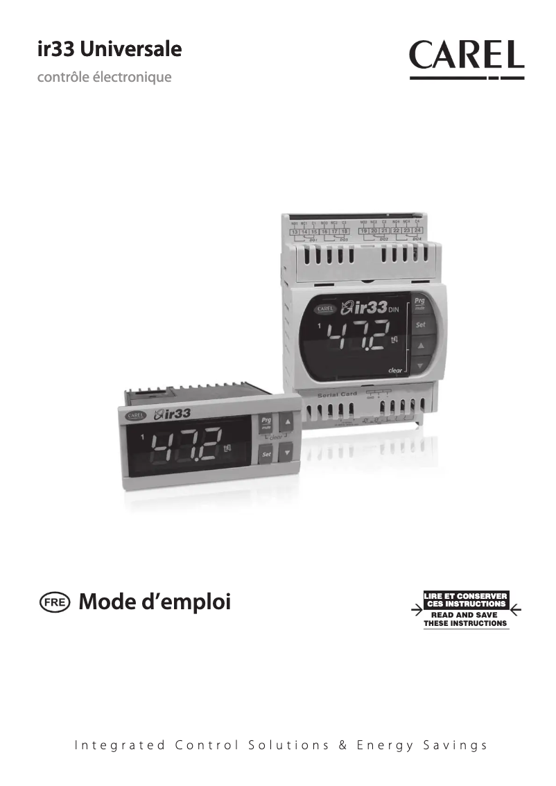 Page 1 of the manual User Manual Carel ir33