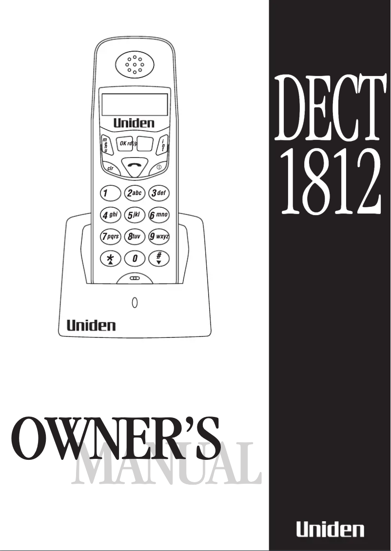 Page 1 of the manual User Manual Uniden DECT 1812