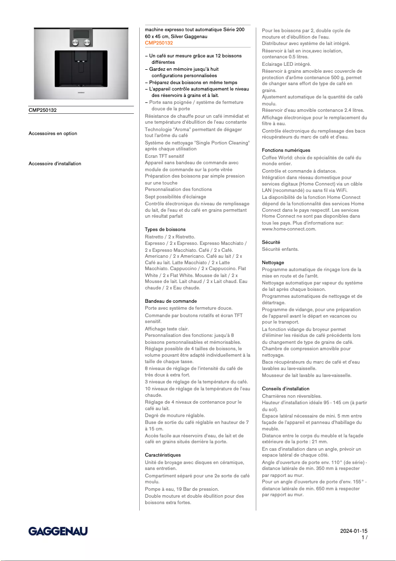 Image de la première page du manuel de l'appareil CMP250132