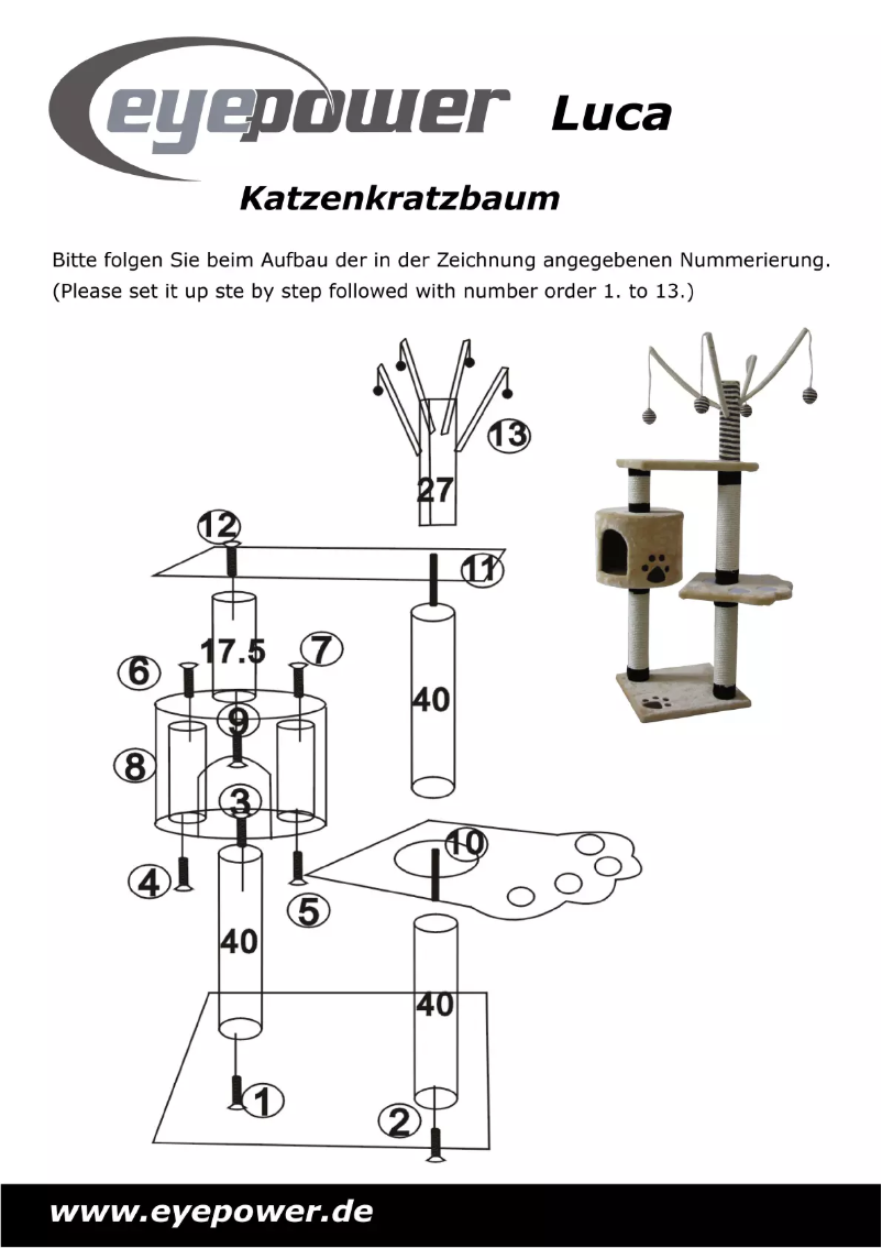 Page 1 of the manual User Manual Eyepower Luca