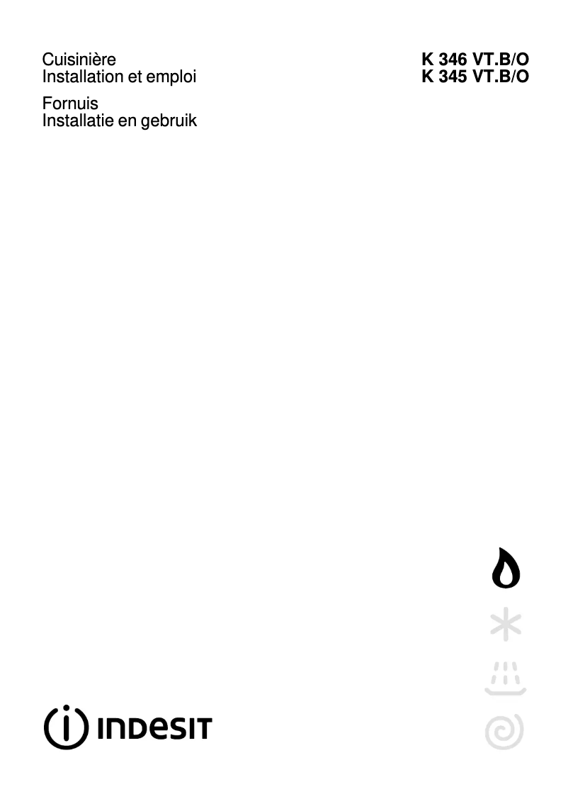 Page 1 of the manual User Manual Indesit K 345 VT B X O