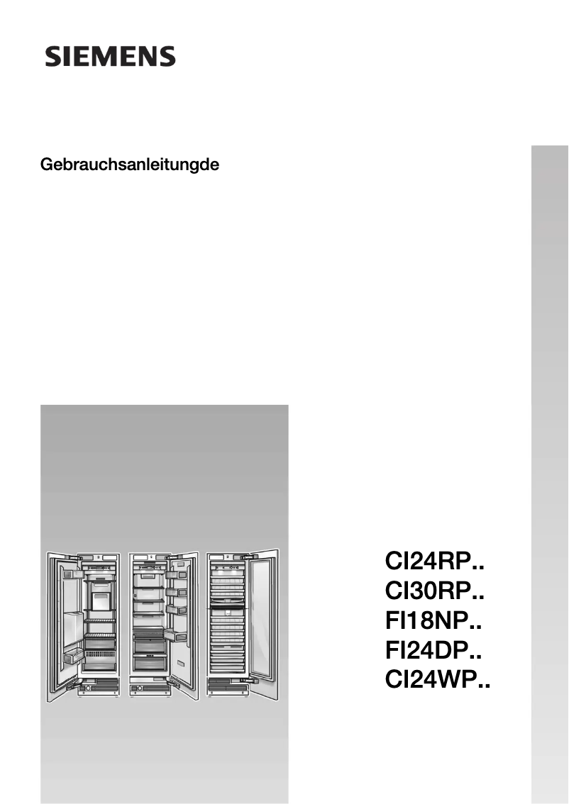 Page 1 of the manual User Manual Siemens FI18NP30