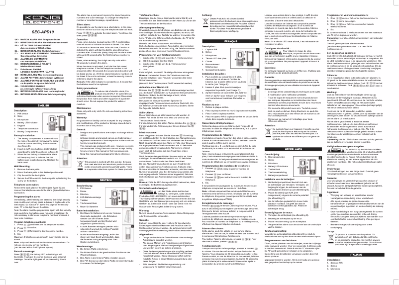 Page 1 of the manual User Manual Konig SEC-APD10