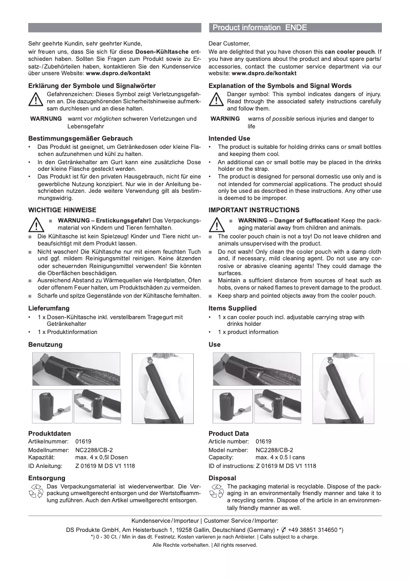 Page 1 of the manual User Manual EasyMaxx 1619
