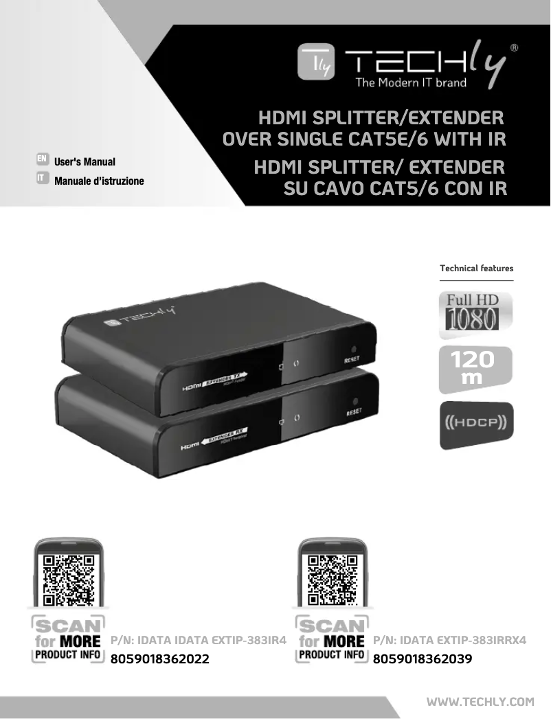 Page 1 of the manual User Manual Techly IDATA EXTIP-383IRRX4