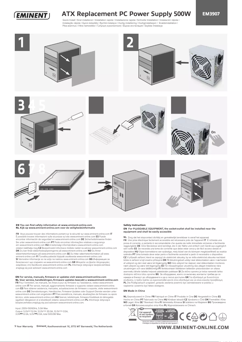 Page 1 of the manual User Manual Eminent EM3907