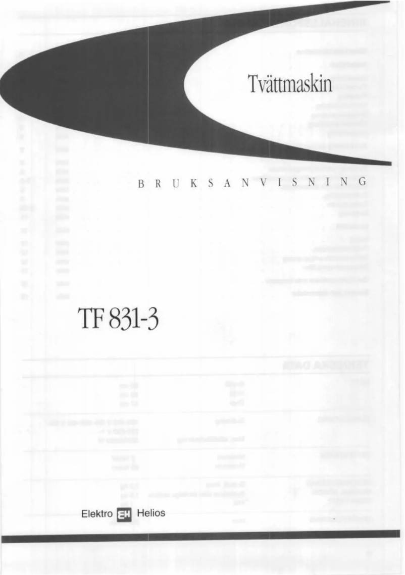 Page 1 of the manual User Manual Elektro Helios TF831-3