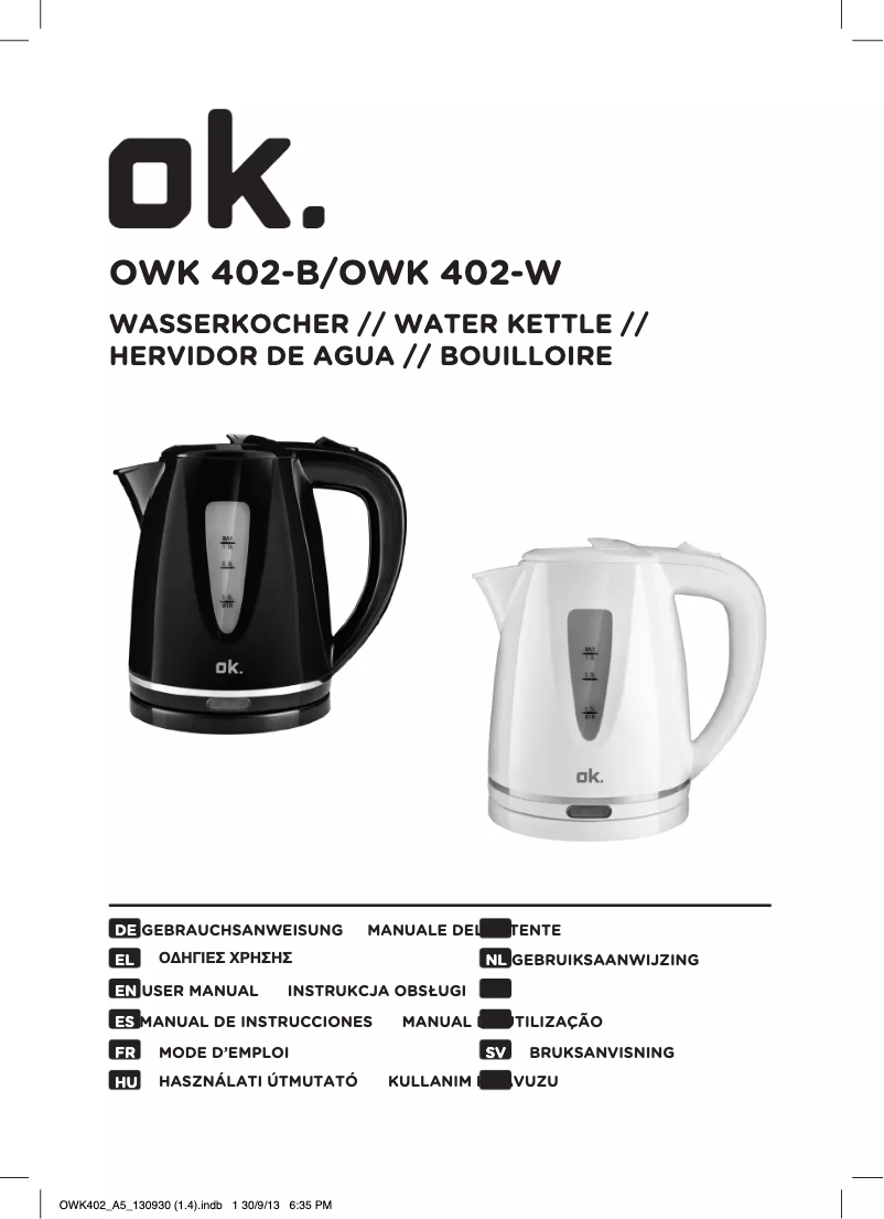 Page 1 of the manual User Manual OK OWK 402-W