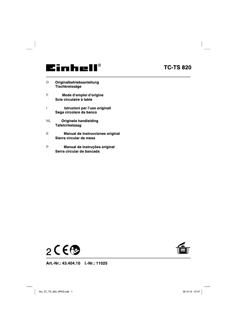 First page image of the manual for TH-TS 820