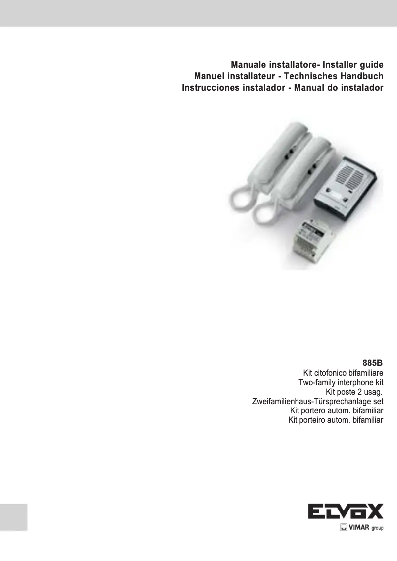 Page 1 of the manual User Manual Vimar ELVOX 885B