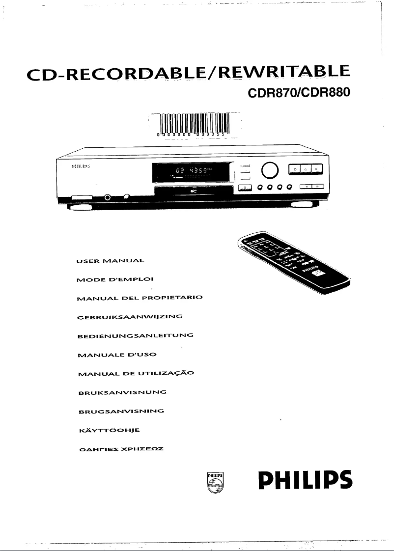 First page image of the manual for CDR880