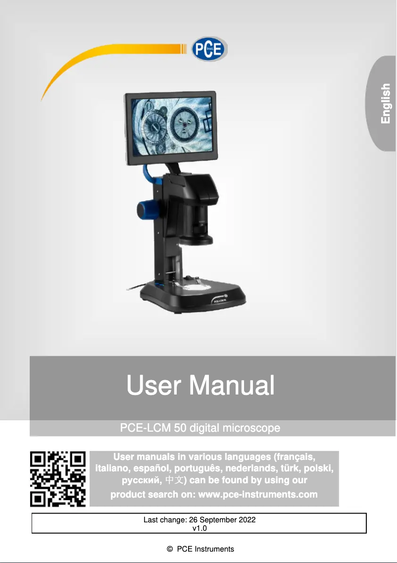 First page image of the manual for PCE-LCM 50