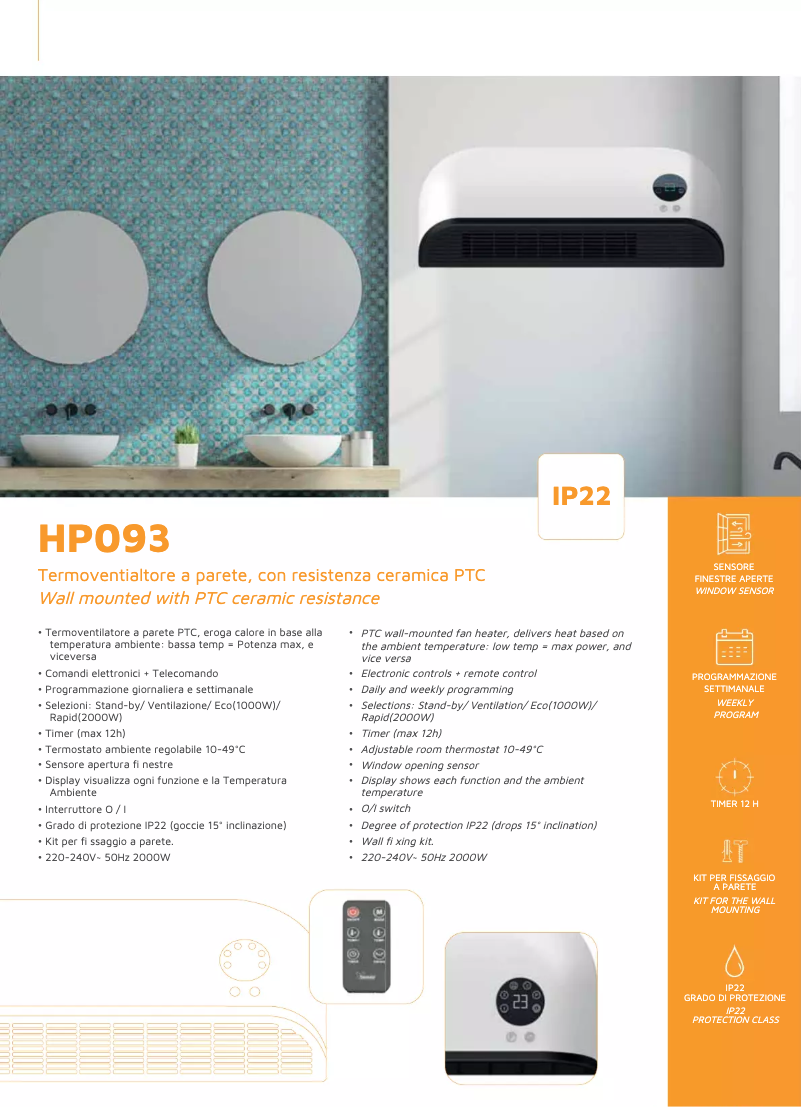 Page 1 of the manual Technical Sheet Bimar HP093