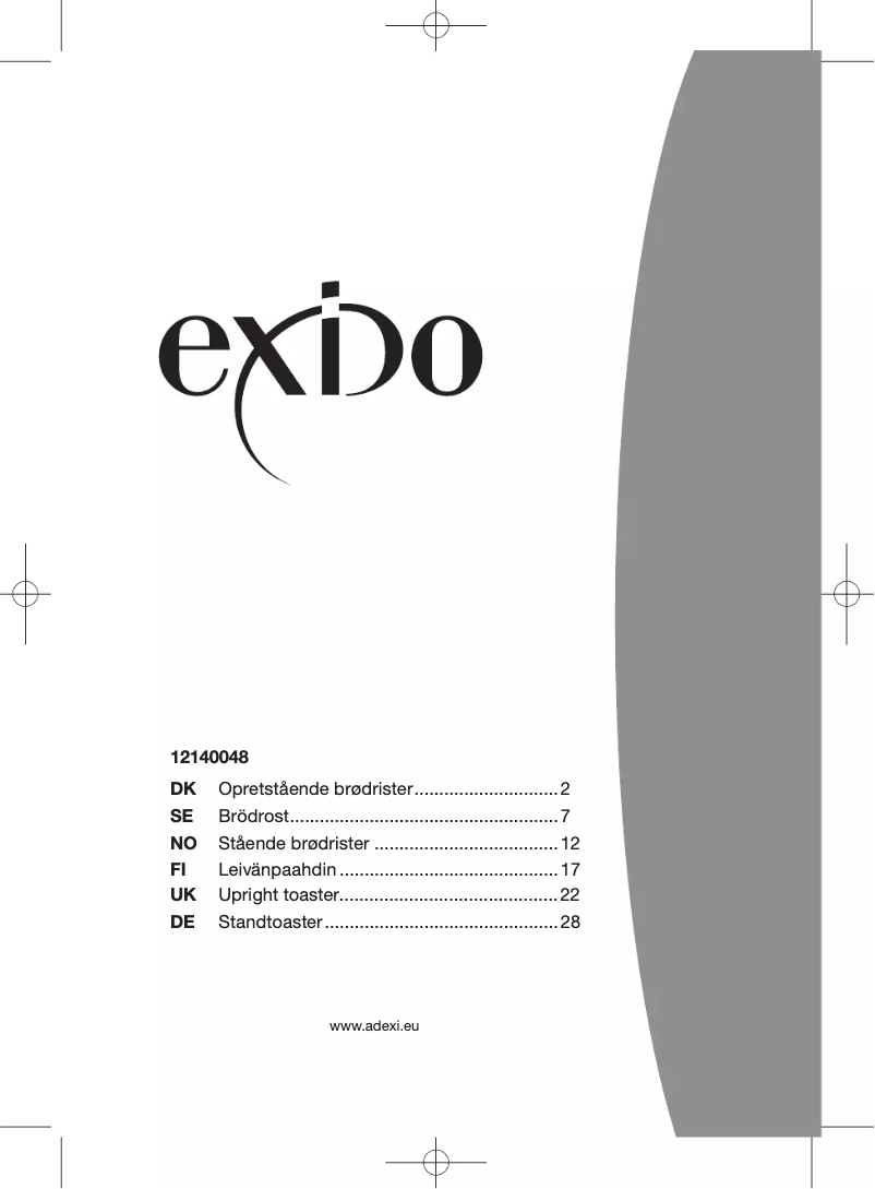Page 1 of the manual User Manual Exido 12140048