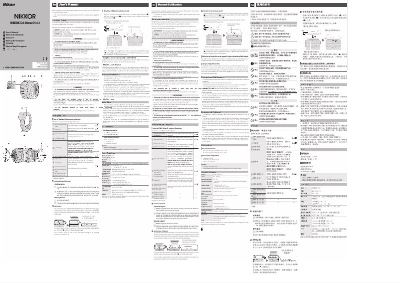 Page 1 of the manual User Manual Nikon NIKKOR Z 24-50mm f/4-6.3