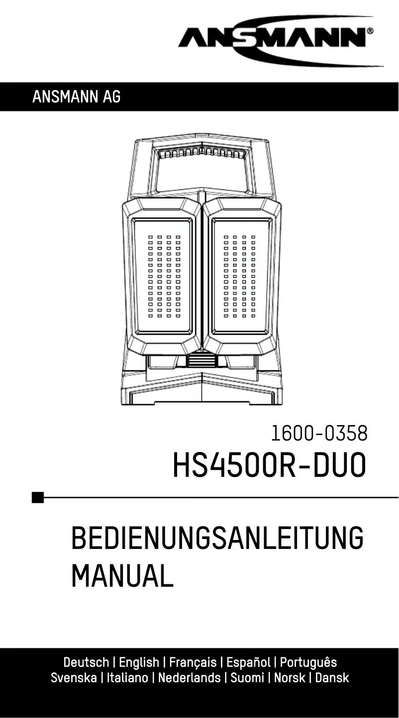 Page 1 of the manual User Manual Ansmann HS4500R-DUO
