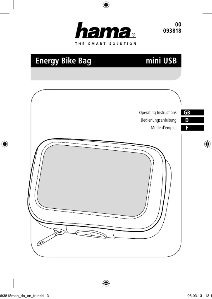 Page 1 de la notice Manuel utilisateur Hama 00093818