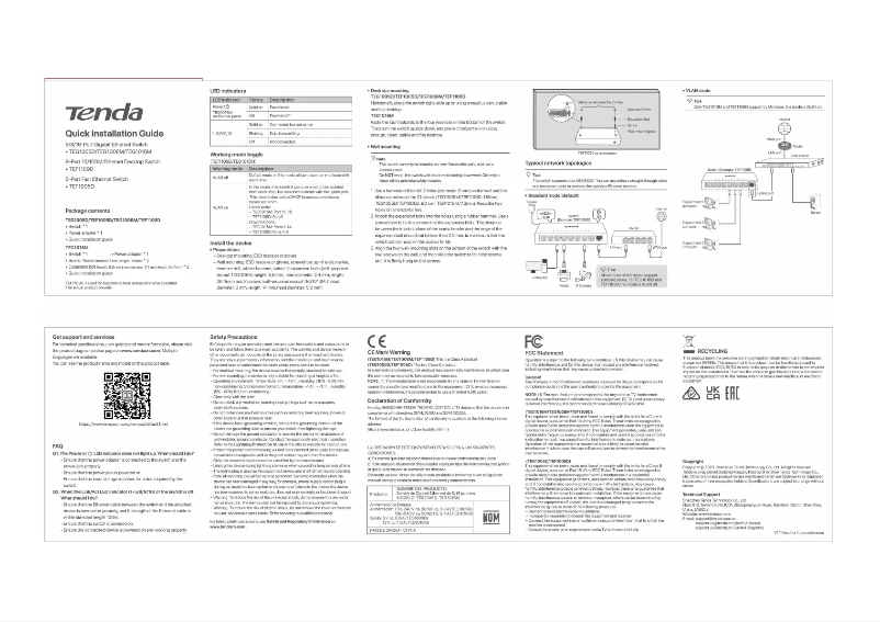 First page image of the manual for TEG1016M