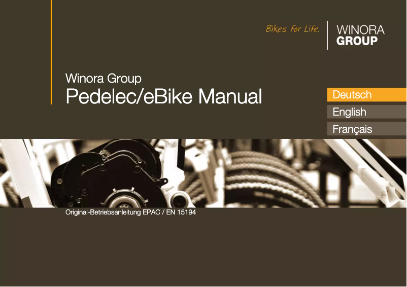 Page 1 of the manual User Manual Winora eBike