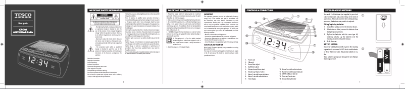 Page 1 of the manual User Manual Tesco CR1701
