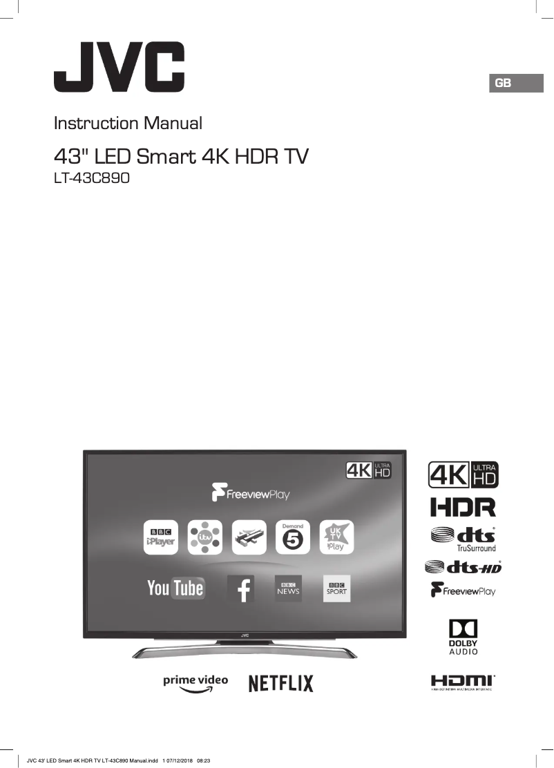 First page image of the manual for LT-43C890