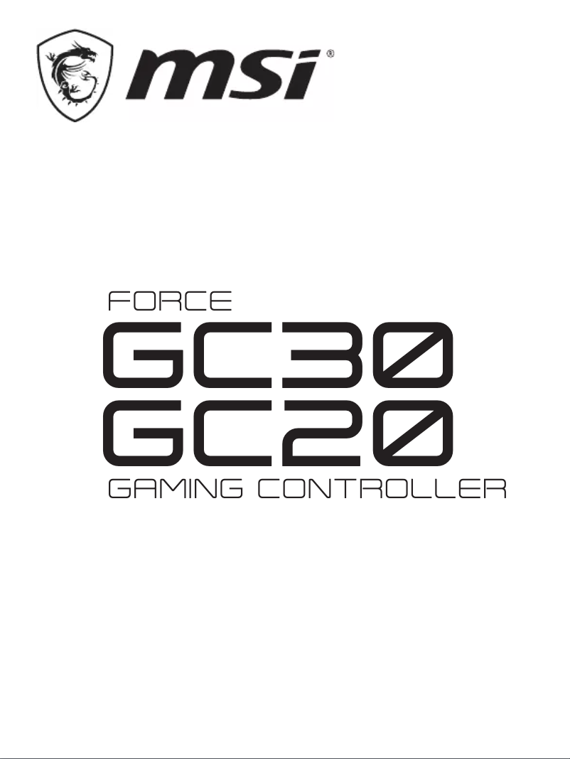 Page 1 of the manual User Manual MSI Force GC20